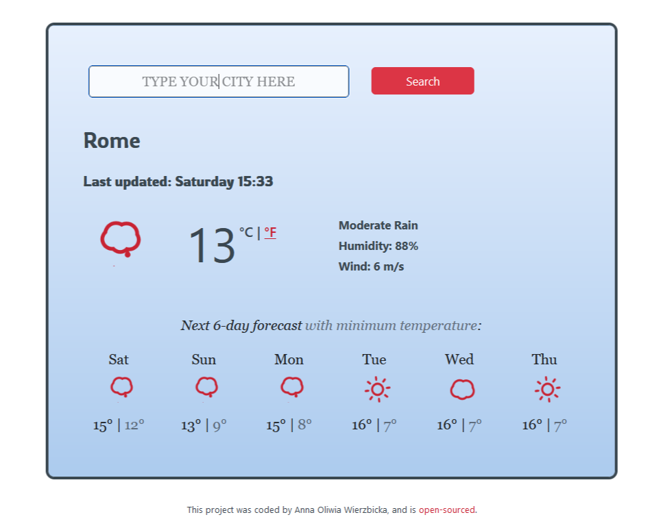 React Weather App Picture